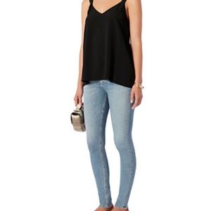 HELMUT LANG Double Strap Cami Top Black Crepe Sz L